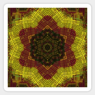 Weave Mandala Yellow and Orange Sticker